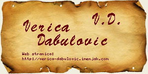 Verica Dabulović vizit kartica